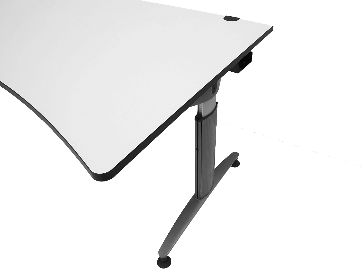 Schreibtisch - 200 cm - Cockpitform - weißgrau - Schärf