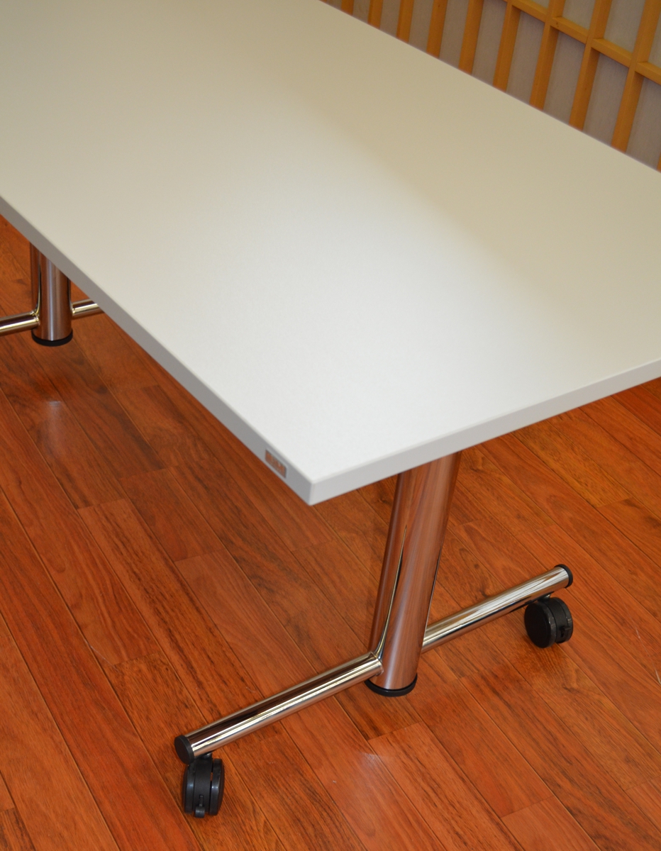 Fliptisch - 160 cm - lichtgrau / Chrom - Heyne