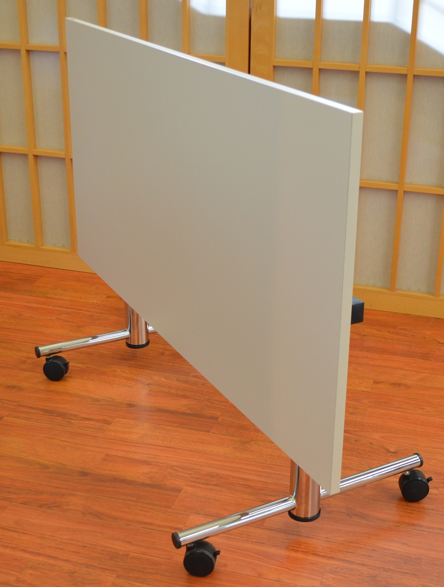 Fliptisch - 160 cm - lichtgrau / Chrom - Heyne