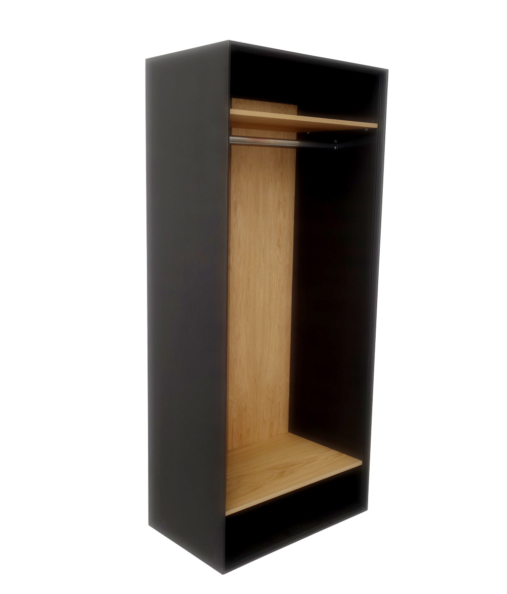 MB Garderobe - Echtholz Wildeiche Furnier - Kleiderstange - Schuhablage