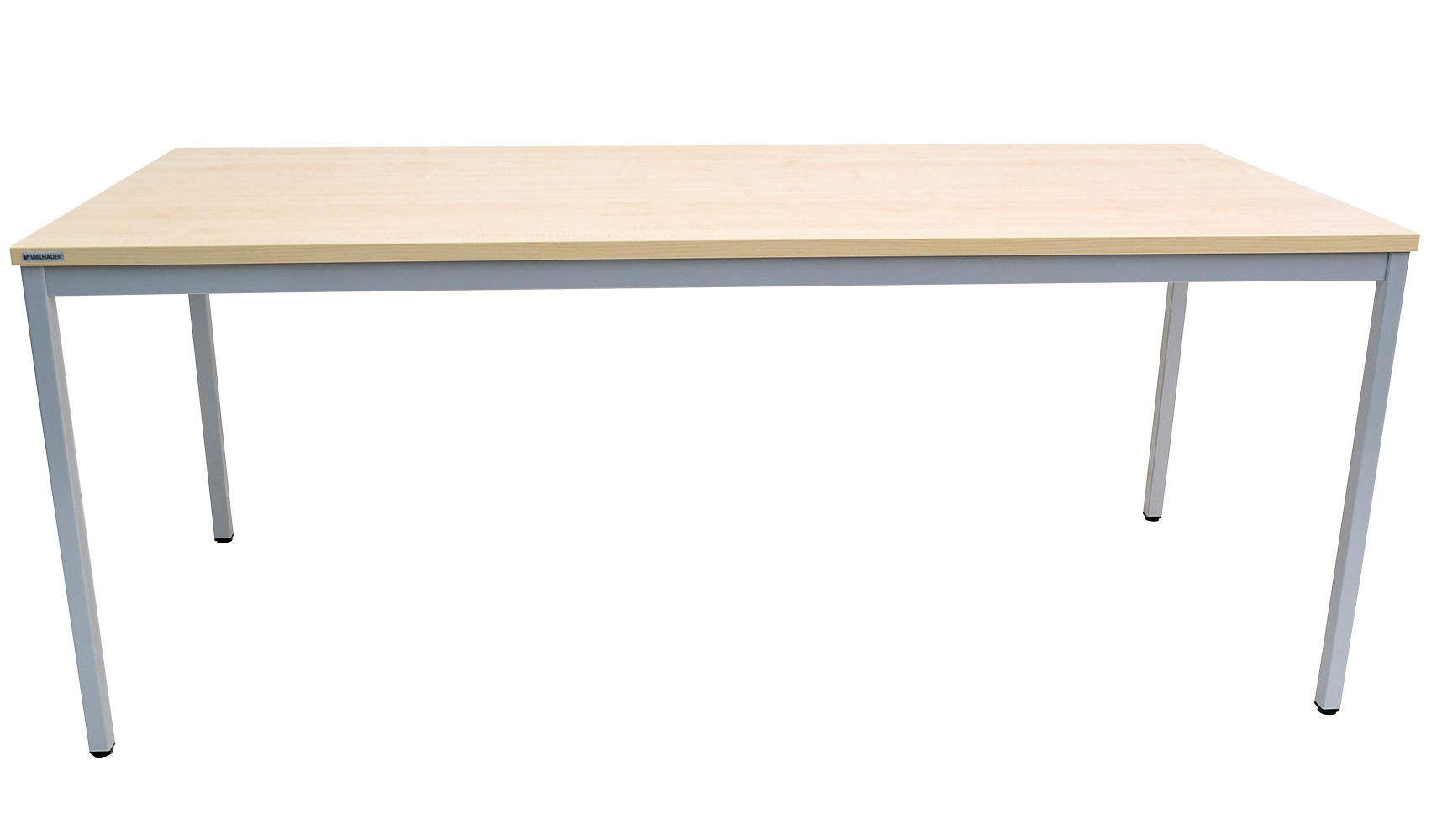 Vielhauer - Beistelltisch - 180 cm - Dekorplatte: Ahorn - Gestell: 4-Kant alufarbig