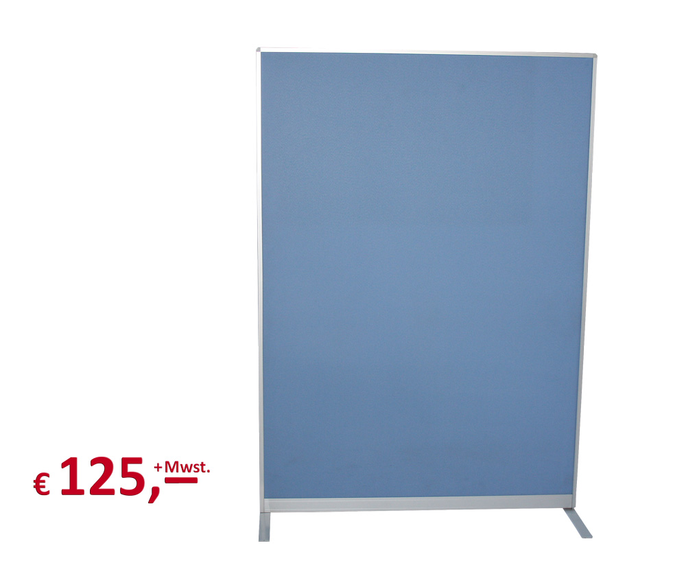 Trennwand - 170 x 120 cm - Rahmenteile: Aluminium - akustisch wirksam