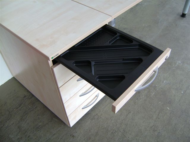 Schreibtisch - 160 cm - mit Standcontainer - Ahorn - Palmberg