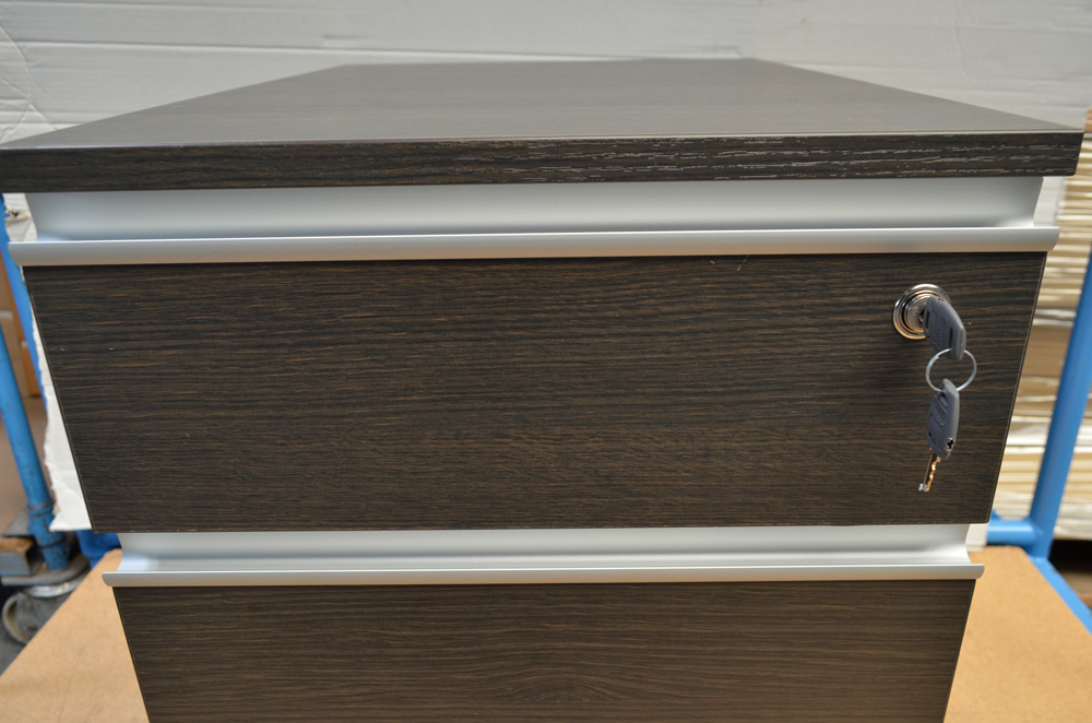 Rollcontainer - "Wenge"-Design - Zentralschloss - originalverpackt