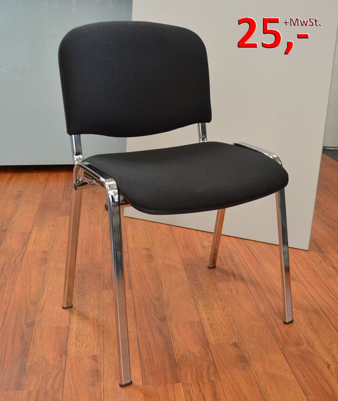 Konferenzstuhl Iso - schwarz, Chrom