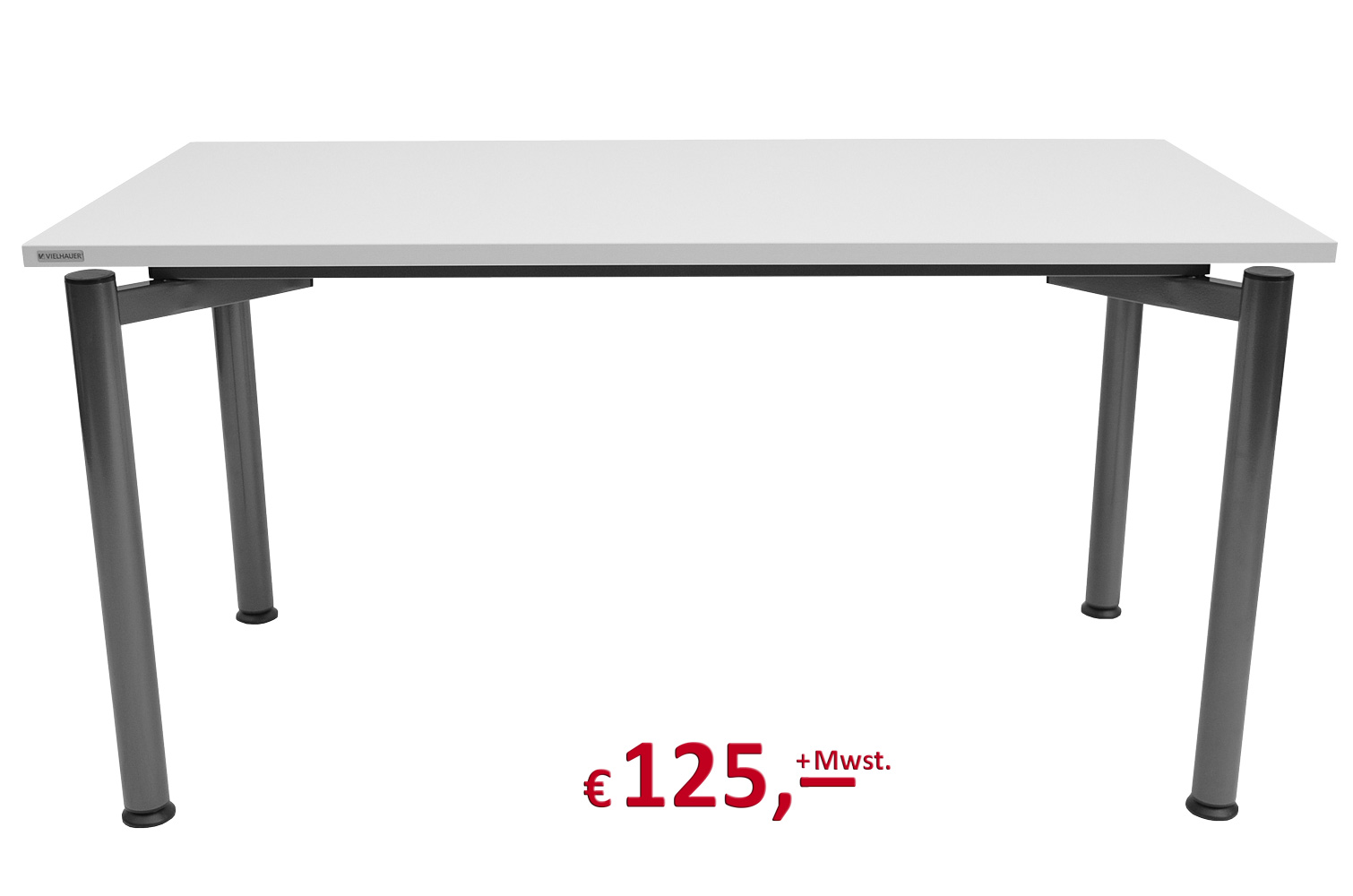 Vielhauer - System-Tisch Ergo - Platte: officegrau - Gestell: anthrazit-metallic