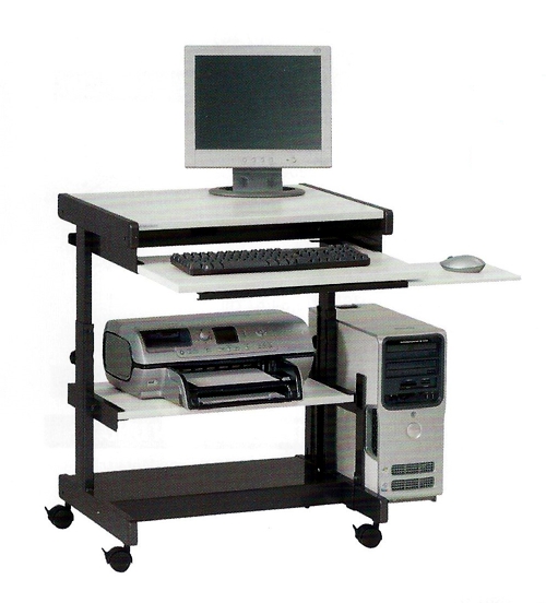 PC-Tisch Euro H - höhenverstellbar, Buche hell / anthrazitmetallic - Vielhauer