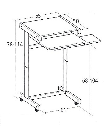 PC-Tisch Euro FS - höhenverstellbar, Buche hell / anthrazitmetallic - Vielhauer