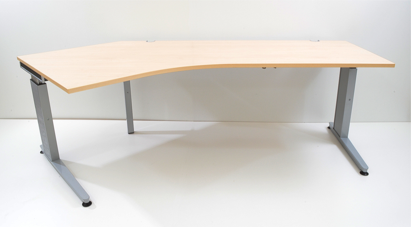 Freiform-Schreibtisch - 235 cm, höhenverstellbar - Ahorn - König + Neurath