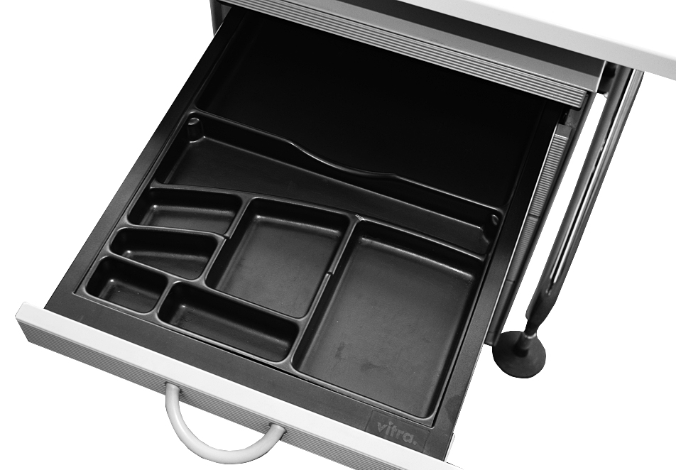 Freiform-Schreibtisch Ad Hoc - 240 cm - mit Rollcontainer - Vitra