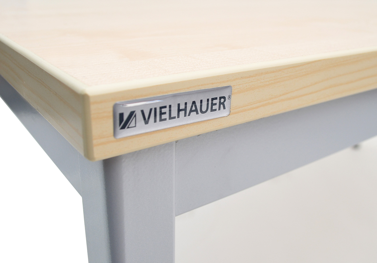 Vielhauer - Beistelltisch - 160 cm - Dekorplatte: Ahorn - Gestell: 4-Kant alufarbig