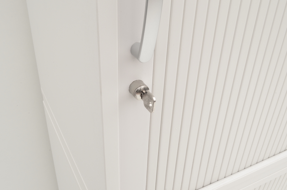 Querrollladenschrank - 4 OH, 160 cm - weißgrau - Haworth