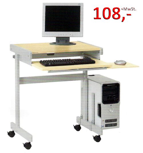 PC-Tisch Euro F - Ahorn / silbermetallic - Vielhauer