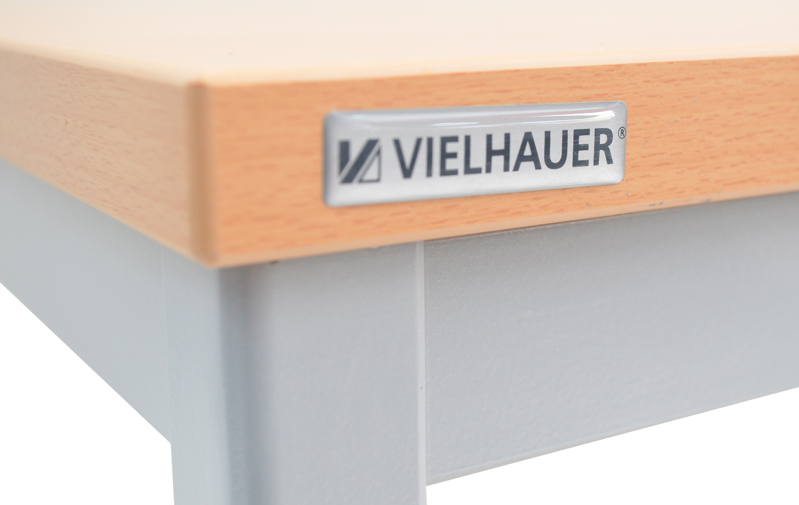 Vielhauer - Beistelltisch - 160 cm - Platte: Buche - Gestell: 4-Kant alufarbig