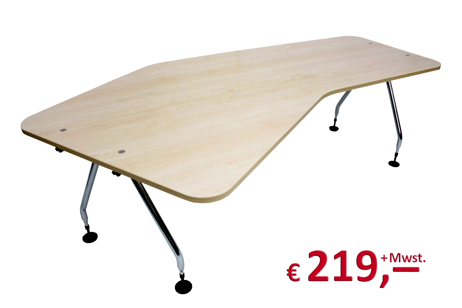 Winkelschreibtisch Vitra AdHoc, ahorn, chrom