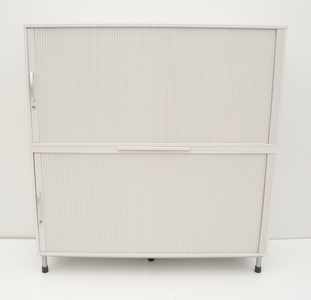 Querrollladenschrank - 4 OH, 160 cm - weißgrau - Haworth