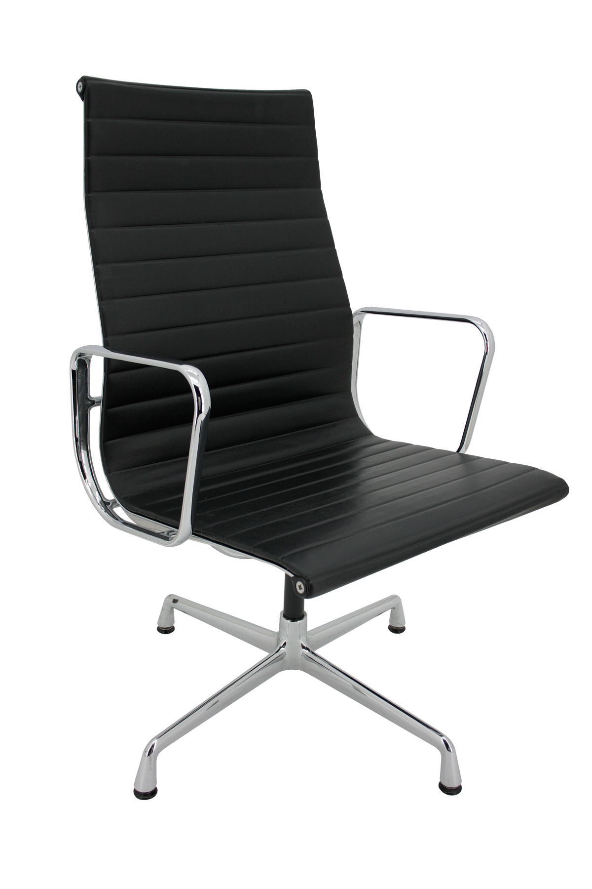Alu-Chair EA 119 - Ray & Charles Eames - drehbar - Leder schwarz
