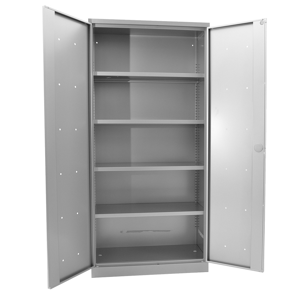Metallschrank 5-OH - alusilber/alusilber - abschließbar - fertig montiert